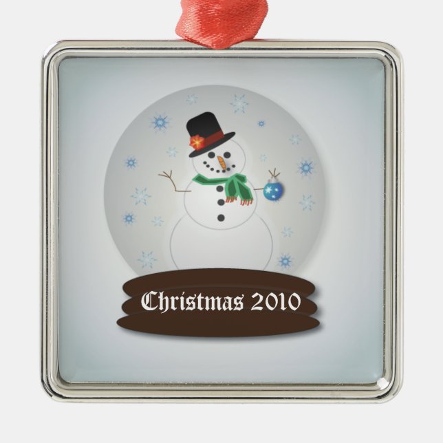 Customisable Snowglobe Metal Ornament (Front)
