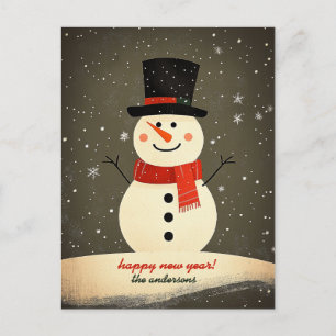 Customisable Snowman Holiday Postcard