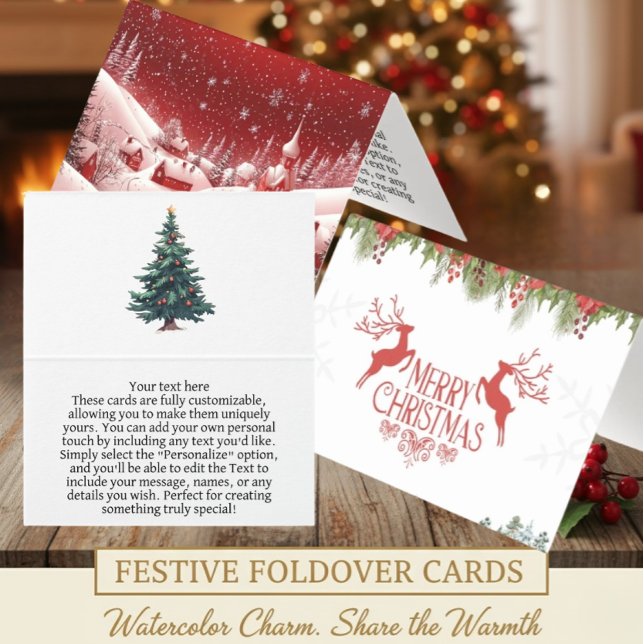 "Customisable Snowy Village Christmas Cards" (Creator Uploaded)