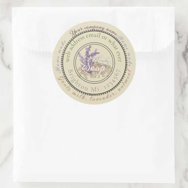 customisable soap label sticker large (Bag)
