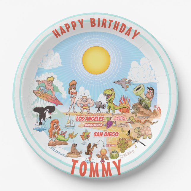 Customisable SoCal Birthday Plate (Front)