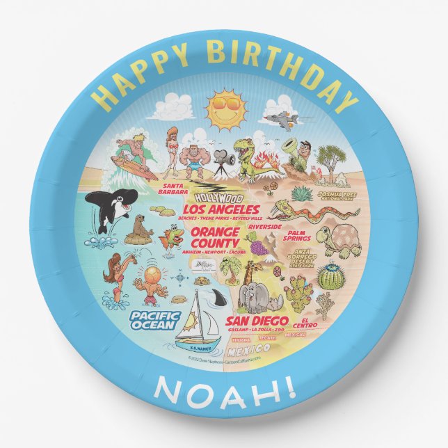 Customisable SoCal Birthday Plate (Front)