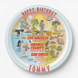 Customisable SoCal Sunset Birthday Plate