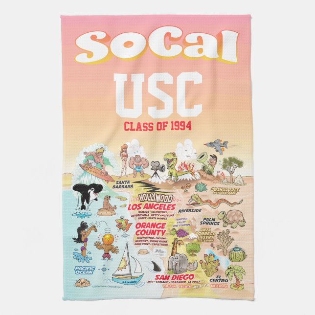 Customisable SoCal Tea Towel (Vertical)