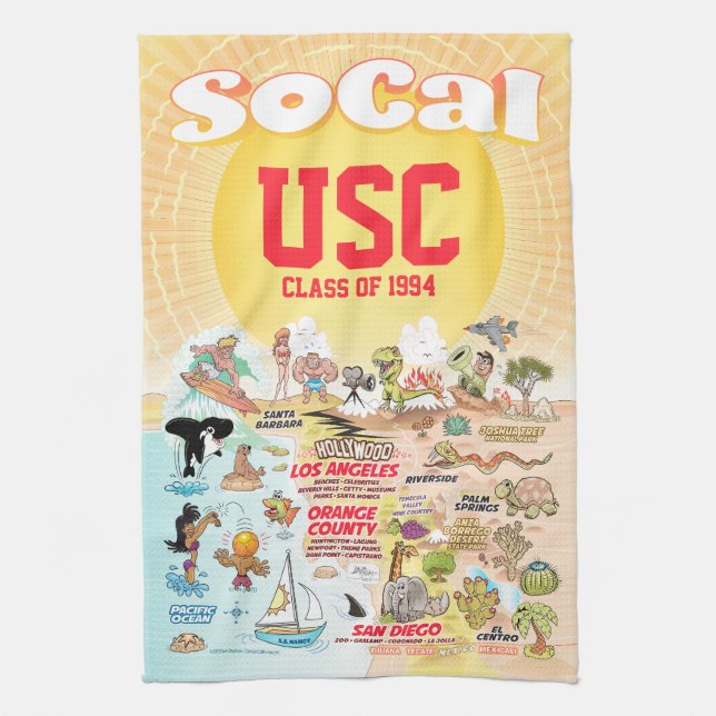 Customisable SoCal Tea Towel (Vertical)