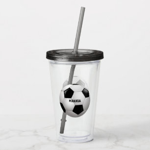 Customisable Soccer Ball Acrylic Tumbler