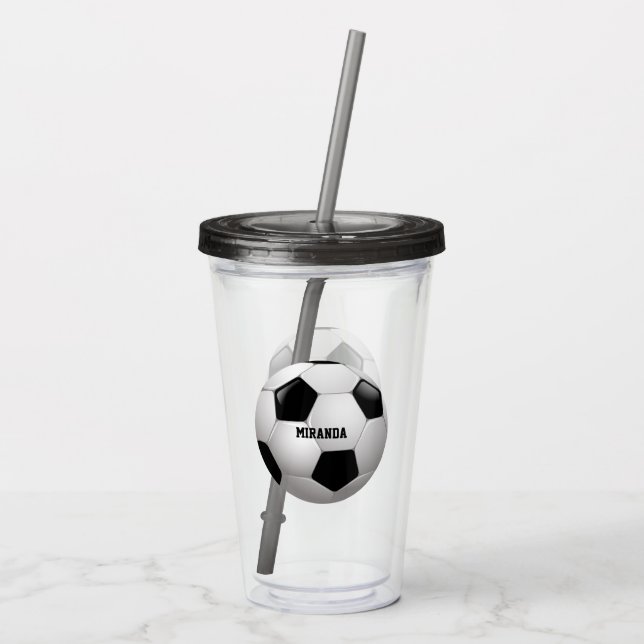 Customisable Soccer Ball Acrylic Tumbler (Back)