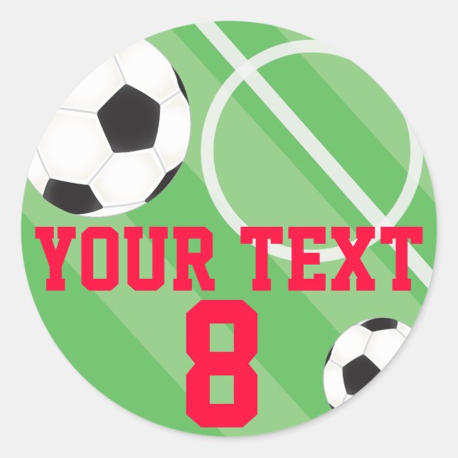 Customisable Soccer Ball Classic Round Sticker (Front)