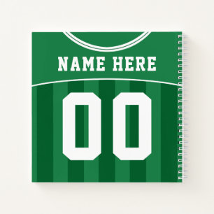 Customisable Soccer Football Green Jersey Notebook