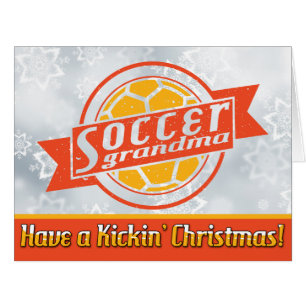 Customisable Soccer Grandma Christmas Card
