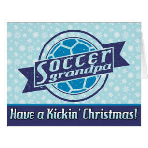 Customisable Soccer Grandpa Christmas Card