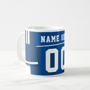 Customisable Soccer Jersey Mug, Blue, Football Coffee Mug