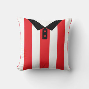 Customisable Soccer Jersey Template, Red, Stripes Cushion
