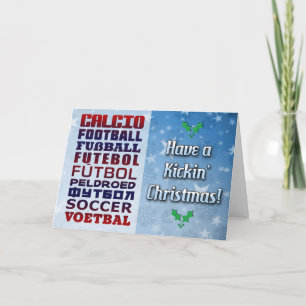 Customisable Soccer Languages Christmas Card