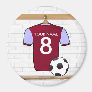 Customisable Soccer Shirt (claret and blue) Magnet