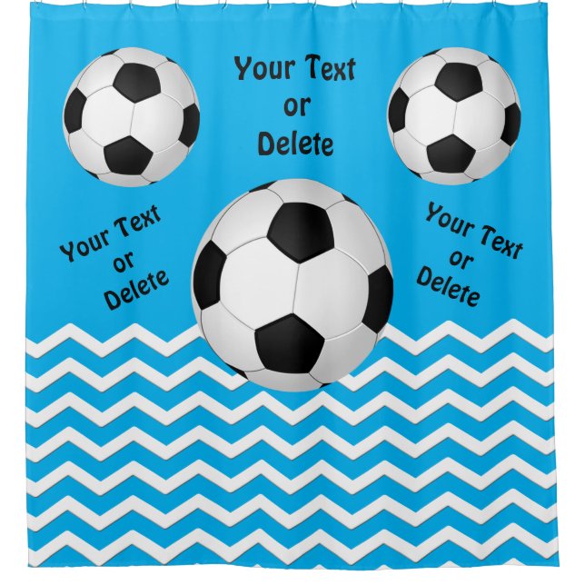 Customisable Soccer Shower Curtain for Girls (Front)