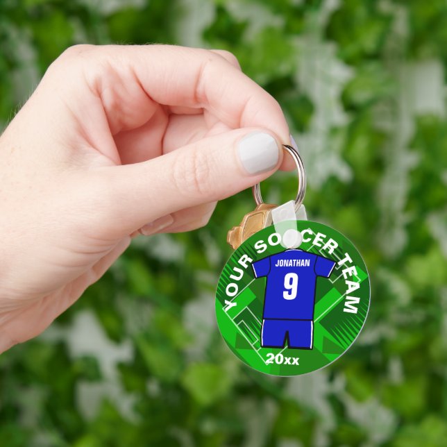 Customisable Soccer team player momento Key Ring (Hand)