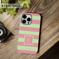 Customisable Soft Pastel Pink Green Colour Stripes