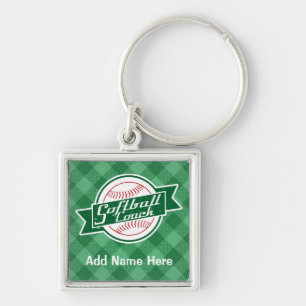 Customisable Softball Coach Keyring