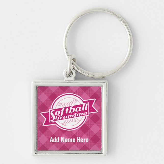 Customisable Softball Grandma Keyring (Front)