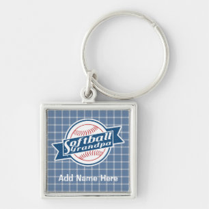 Customisable Softball Grandpa Keyring