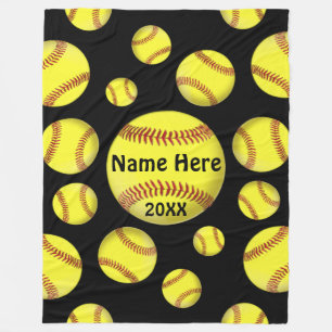 Customisable Softball Throw Blanket, Your Colours Fleece Blanket