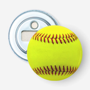 Customisable Softball Yellow Team Bottle Opener