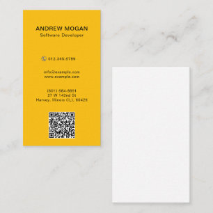 Customisable Software Developer Orange Colour Business Card