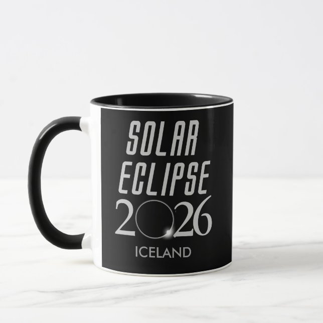 Customisable Solar Eclipse 2026 Icelan Mug (Left)