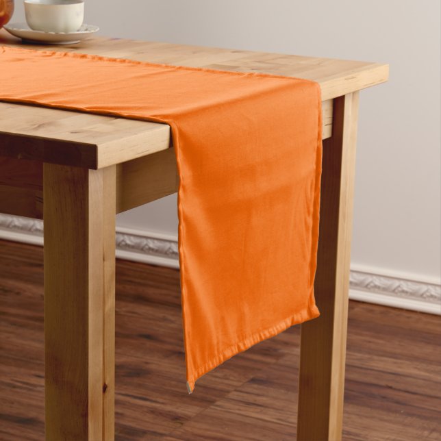 Customisable Solid Halloween Orange Long Table Runner (In Situ)