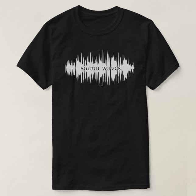 Customisable Sound Waves Music T-Shirt (Design Front)