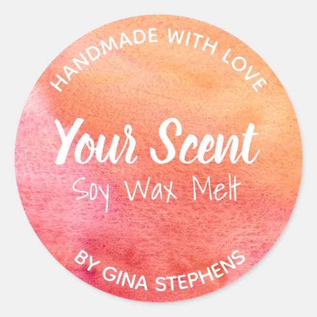 Customisable Soy Wax Melt Classic Round Sticker (Front)