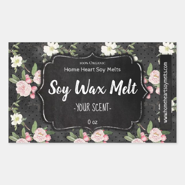 Customisable Soy Wax Melt Label Handmade Business (Front)
