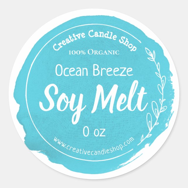 Customisable Soy Wax Melt Label Handmade Business (Front)