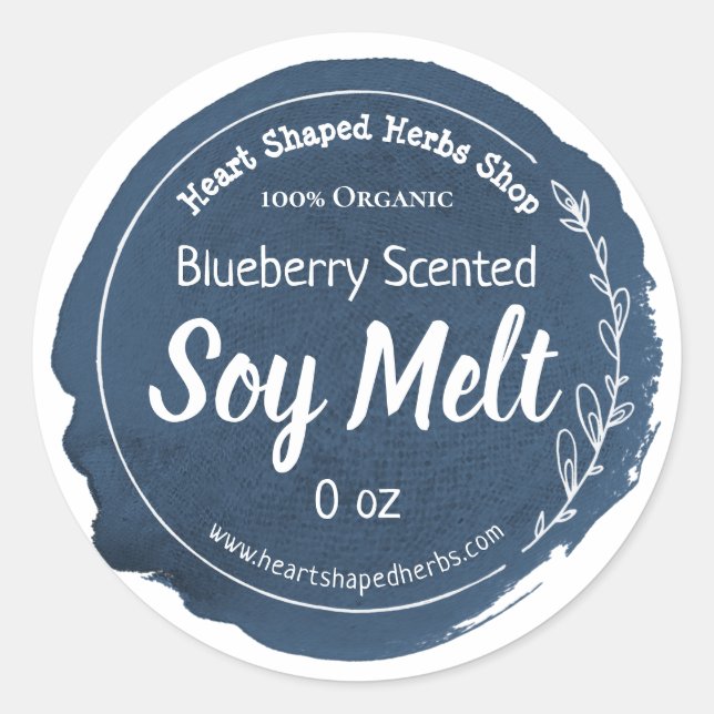 Customisable Soy Wax Melt Label Handmade Business (Front)