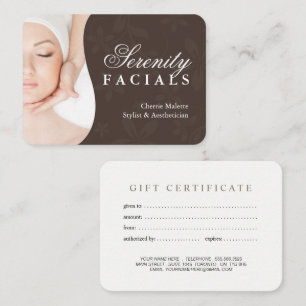Customisable Spa Gift Certificate