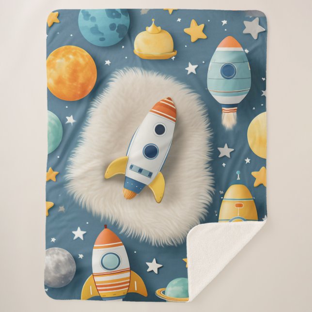 Customisable Space for Baby Sherpa Blanket (Front)