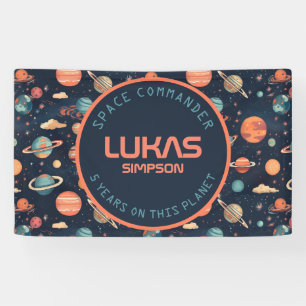 Customisable Space party banner - Add your text!