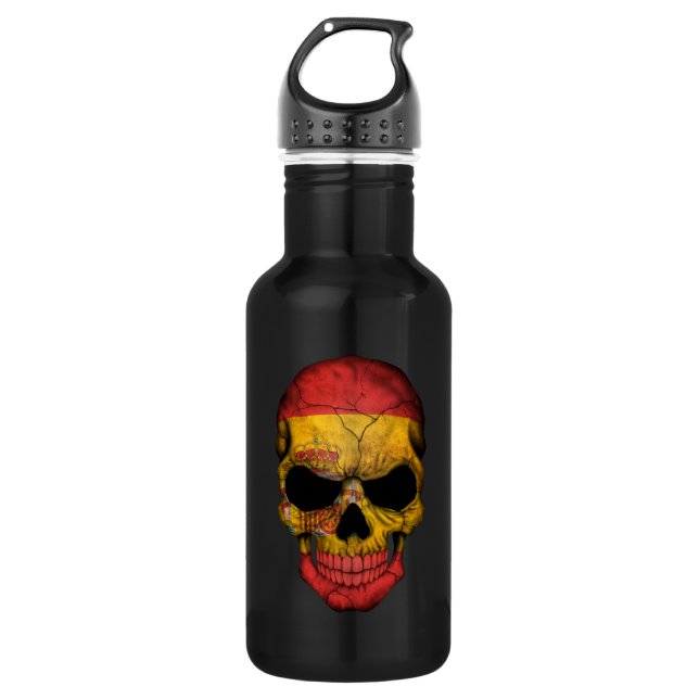 Customisable Spanish Flag Skull 532 Ml Water Bottle (Front)