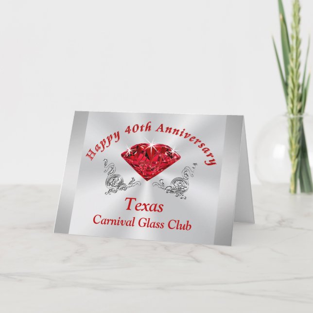 Customisable Special Orders 40th Anniversary Card (Front)
