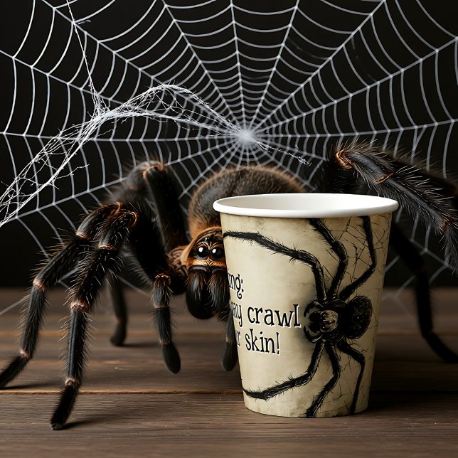 Customisable Spine-tingling Spider HALLOWEEN Bash Paper Cups (Customizable Spine-tingling Spider HALLOWEEN Bash Paper Cups)