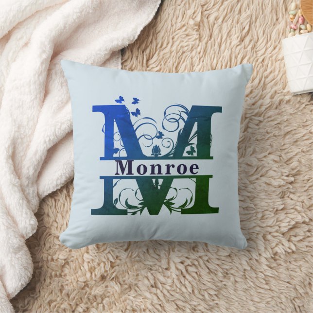 Customisable Split 'M' Monogram Cushion (Blanket)