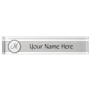 Customisable Split Monogram Seal Template Nameplate