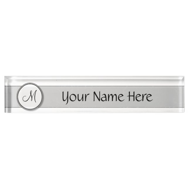 Customisable Split Monogram Seal Template Nameplate (Front)