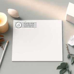 Customisable Split Monogram Seal Template Return Address Label