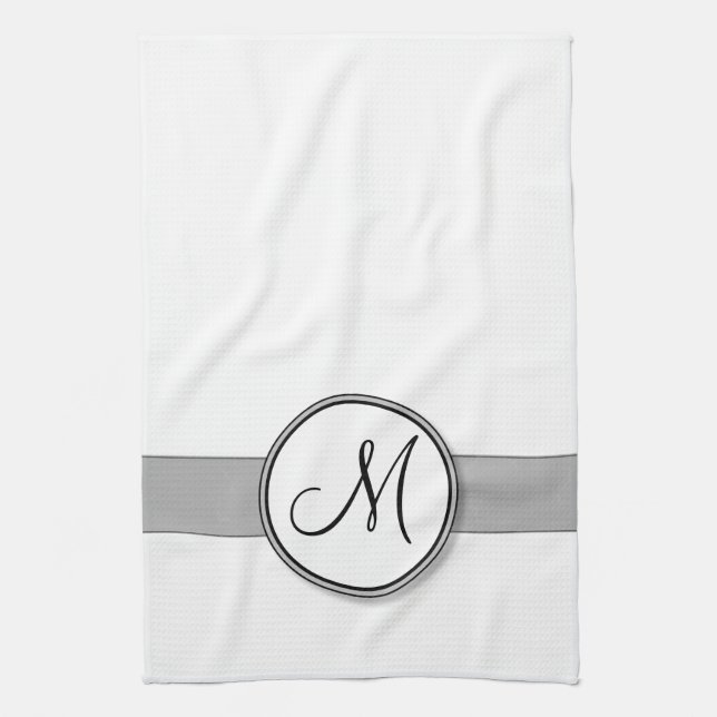 Customisable Split Monogram Seal Template Tea Towel (Vertical)