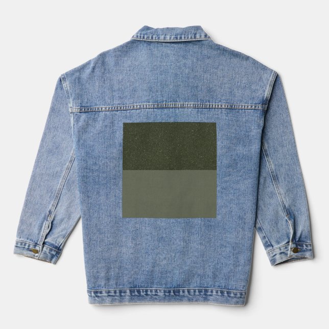 Customisable Split-Tone Moss Green Denim Jacket (Back)