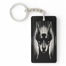 Customisable Spooky Doberman Acrylic Keychain
