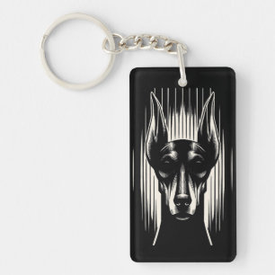 Customisable Spooky Doberman Acrylic Keychain