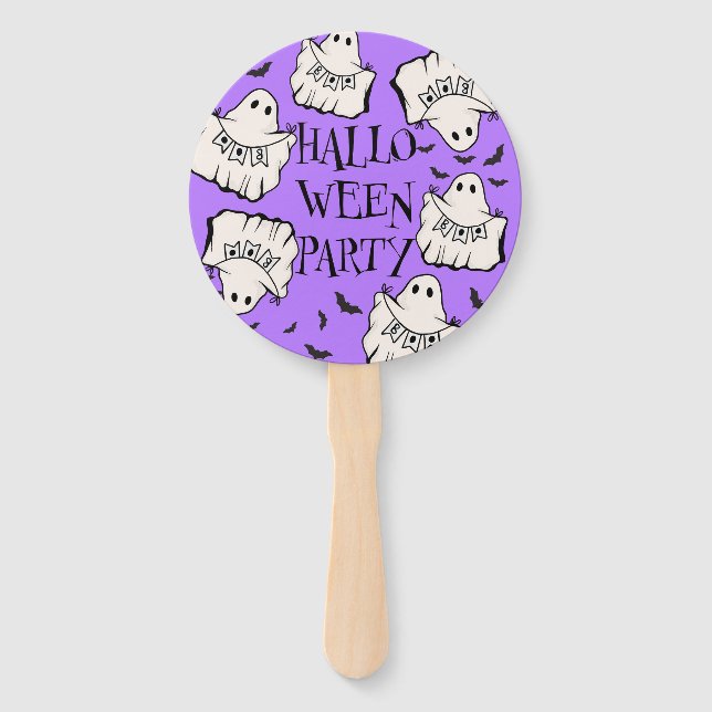 Customisable Spooky & Fun Halloween Hand Fan (Back)